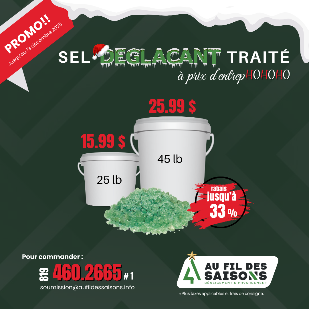 Promo sur le sel déglaçant traité.